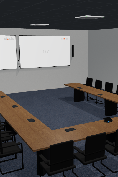 Großer Boardroom mit professioneller Medientechnik