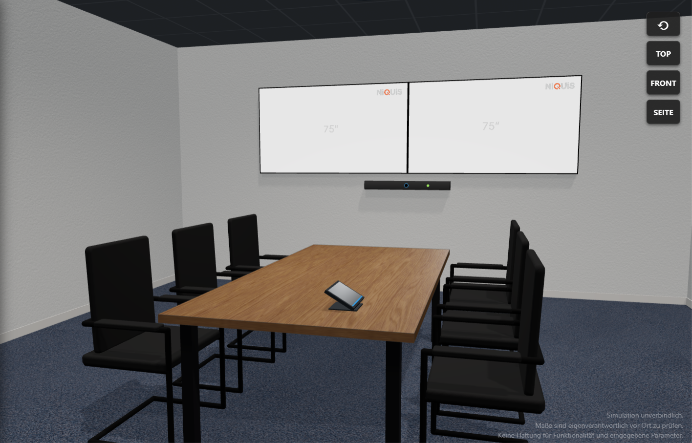 Standard-Meetingraum mit Cisco Room Kit und Dual-Display